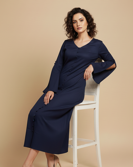Bell Whisper Cotton Marine Blue Maxi Dress