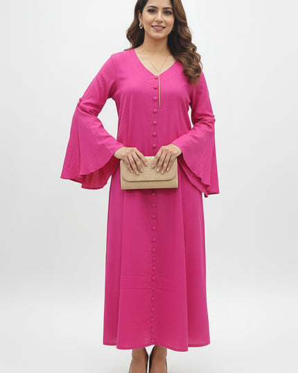 Bell Whisper Cotton A-Line Pink Maxi Dress