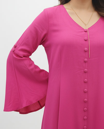 Bell Whisper Cotton A-Line Pink Maxi Dress