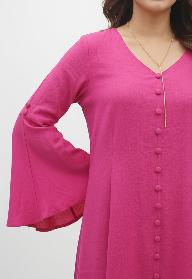 Bell Whisper Cotton A-Line Pink Maxi Dress