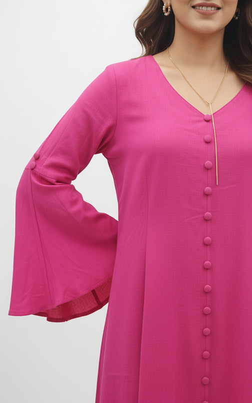 Bell Whisper Cotton A-Line Pink Maxi Dress