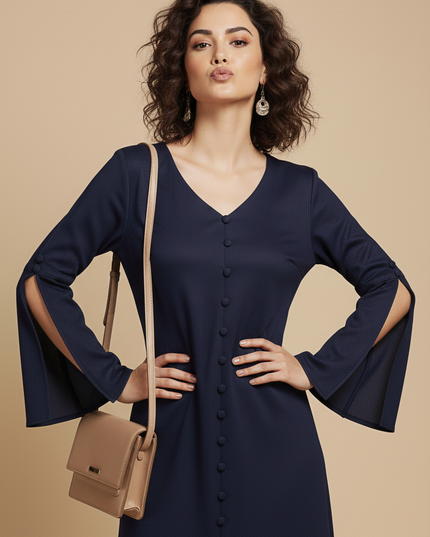 Bell Whisper Cotton Marine Blue Maxi Dress