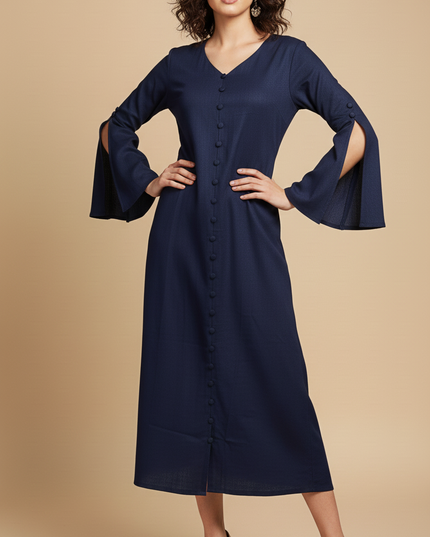 Bell Whisper Cotton Marine Blue Maxi Dress