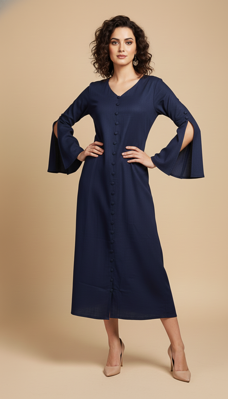 Bell Whisper Cotton Marine Blue Maxi Dress