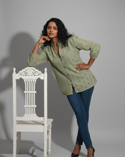 Hakoba Heven Olive Green Shirt