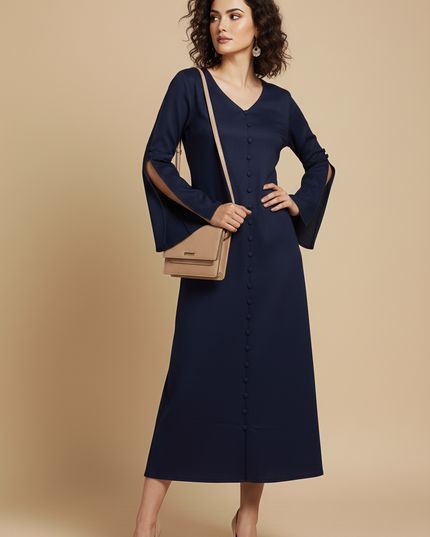 Bell Whisper Cotton Marine Blue Maxi Dress