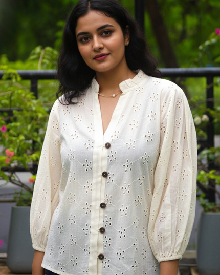 Hakoba Heven Off-White Shirt