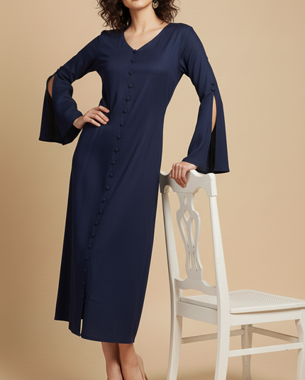 Bell Whisper Cotton Marine Blue Maxi Dress