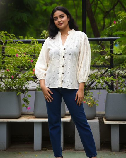 Hakoba Heven Off-White Shirt