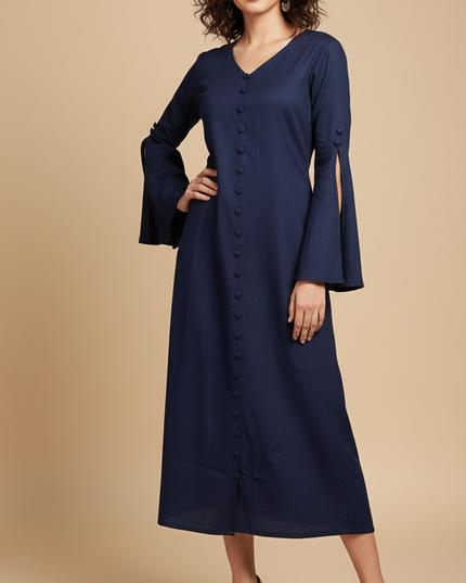 Bell Whisper Cotton Marine Blue Maxi Dress