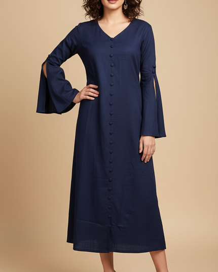 Bell Whisper Cotton Marine Blue Maxi Dress