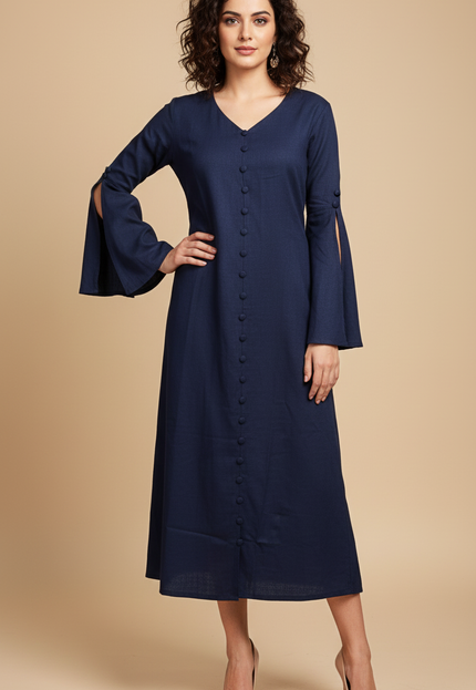 Bell Whisper Cotton Marine Blue Maxi Dress