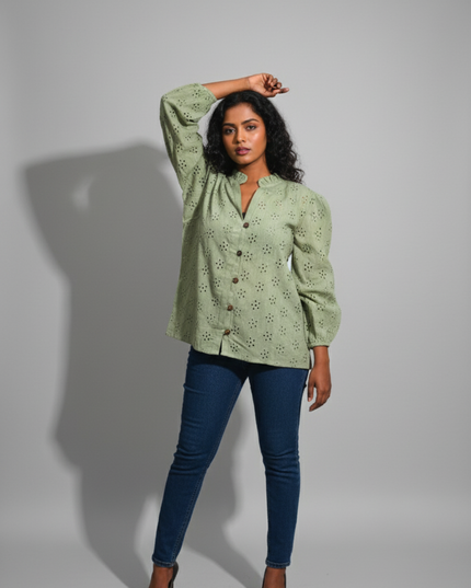 Hakoba Heven Olive Green Shirt