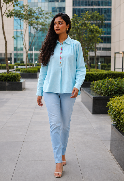 Aqua Whisper Pure Cotton Shirt