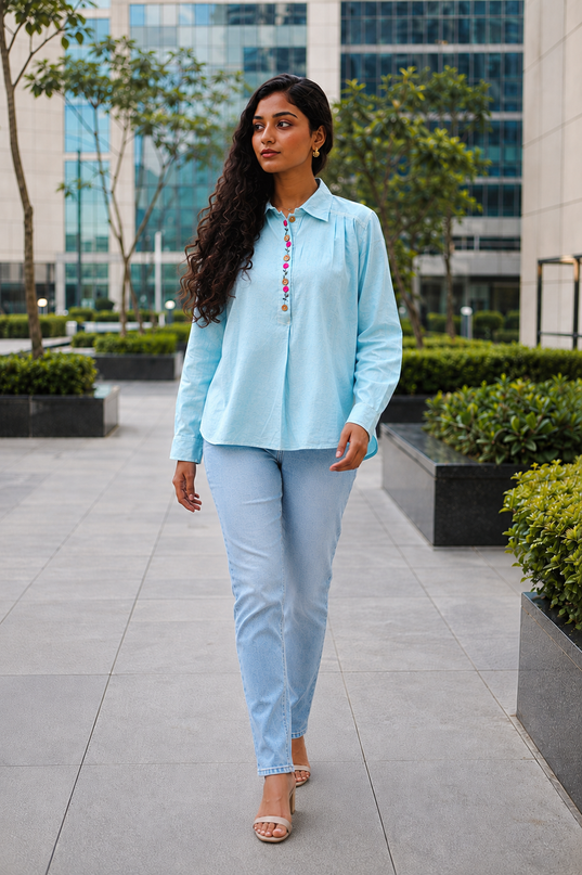 Aqua Whisper Pure Cotton Shirt
