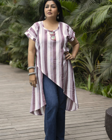 Fluted Tales Rolex Cotton Purple Top