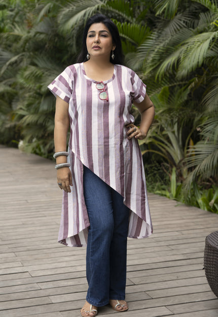 Fluted Tales Rolex Cotton Purple Top
