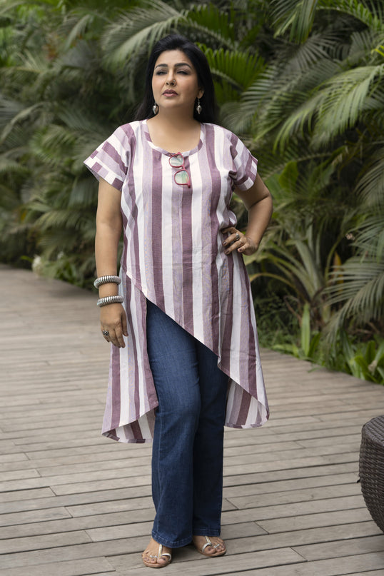 Fluted Tales Rolex Cotton Purple Top