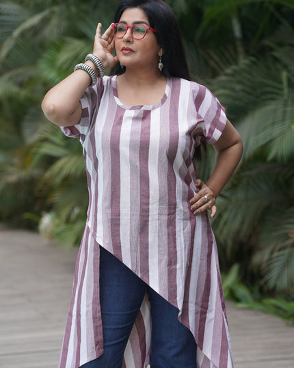 Fluted Tales Rolex Cotton Purple Top