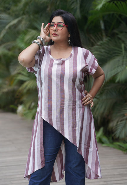 Fluted Tales Rolex Cotton Purple Top