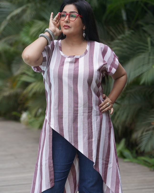 Fluted Tales Rolex Cotton Purple Top