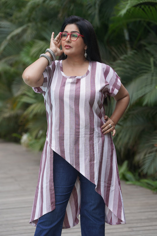 Fluted Tales Rolex Cotton Purple Top