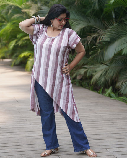 Fluted Tales Rolex Cotton Purple Top