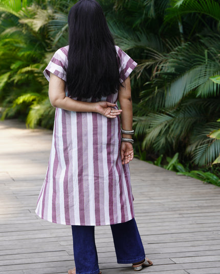 Fluted Tales Rolex Cotton Purple Top