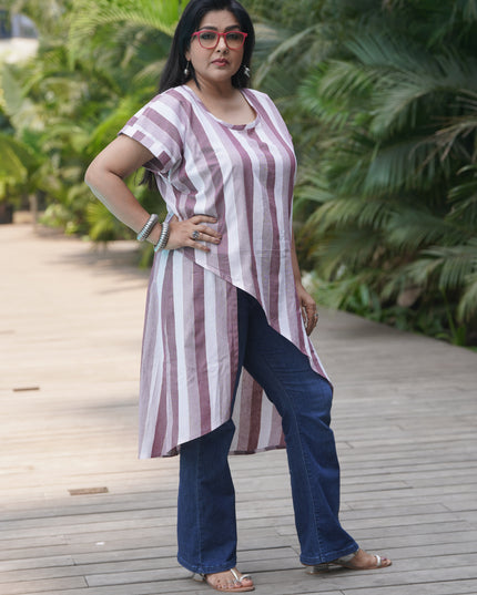 Fluted Tales Rolex Cotton Purple Top