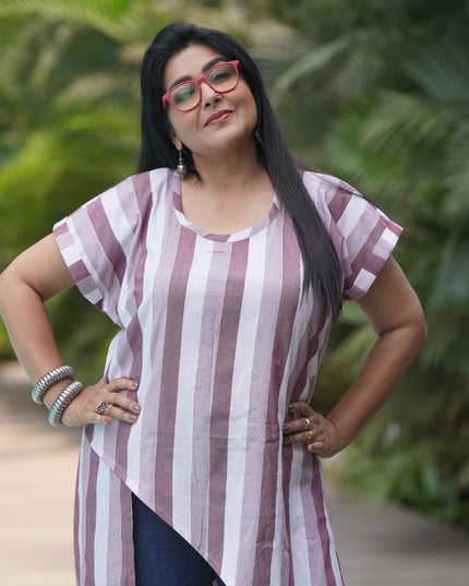 Fluted Tales Rolex Cotton Purple Top