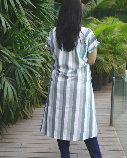 Fluted Tales Rolex Cotton Grey-Green Top