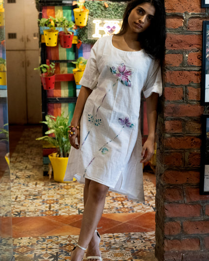 Bohemian Beauty Anti-Fit White Cotton Dress