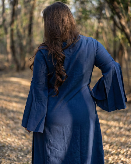 Bell Whisper Cotton Marine Blue Midi Dress