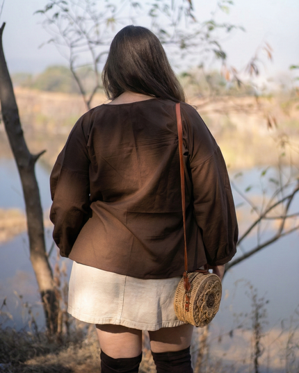 Cozy-Chic Button-Down Peter Pan Collar Cotton Top