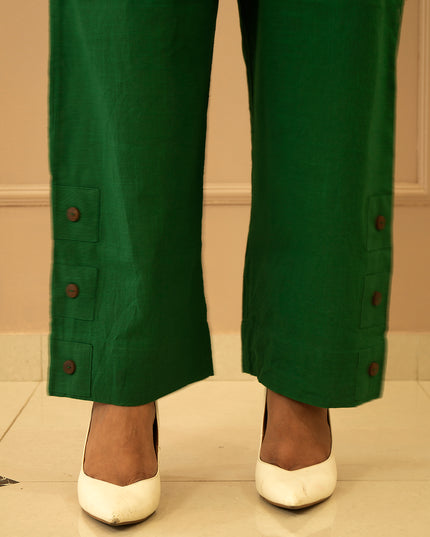 Sassy Co-ord Slub Cotton Green Co-ord Set