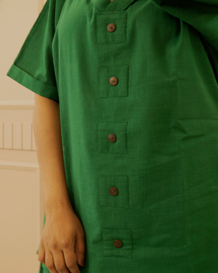 Sassy Co-ord Slub Cotton Green Co-ord Set