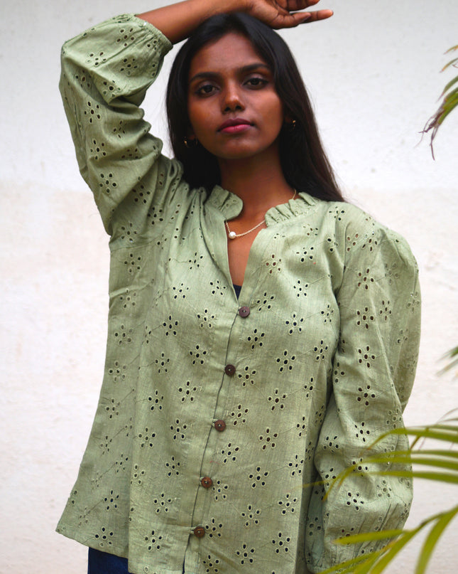 Hakoba Heven Olive Green Shirt