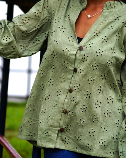 Hakoba Heven Olive Green Shirt