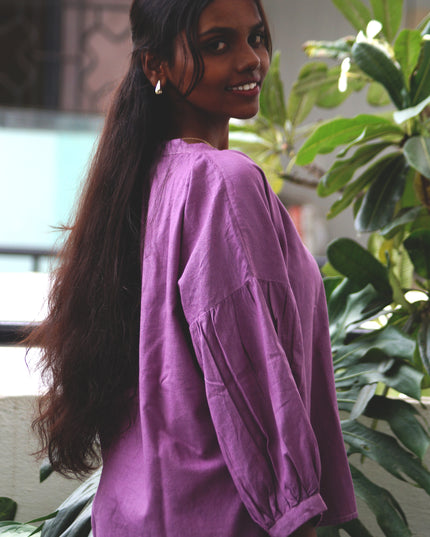 Lavender Sun Blouse Cotton Shirt