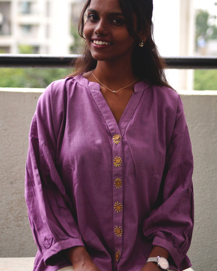 Lavender Sun Blouse Cotton Shirt