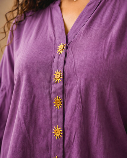 Lavender Sun Blouse Cotton Shirt